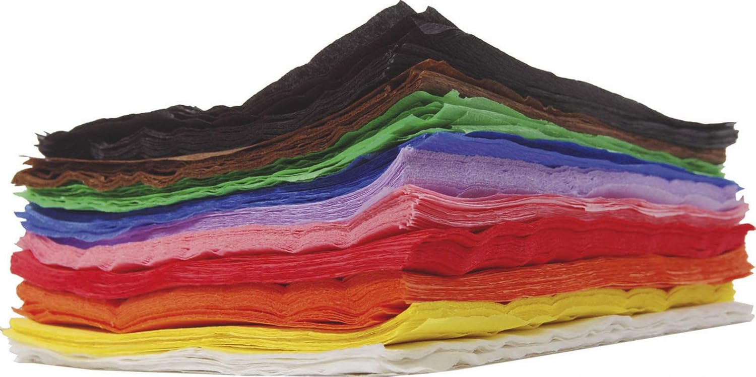 Clairefontaine Maildor Crepe Paper roll 2.00x0.50m 10 Sheets-Assortment, 2 x 0.5 m