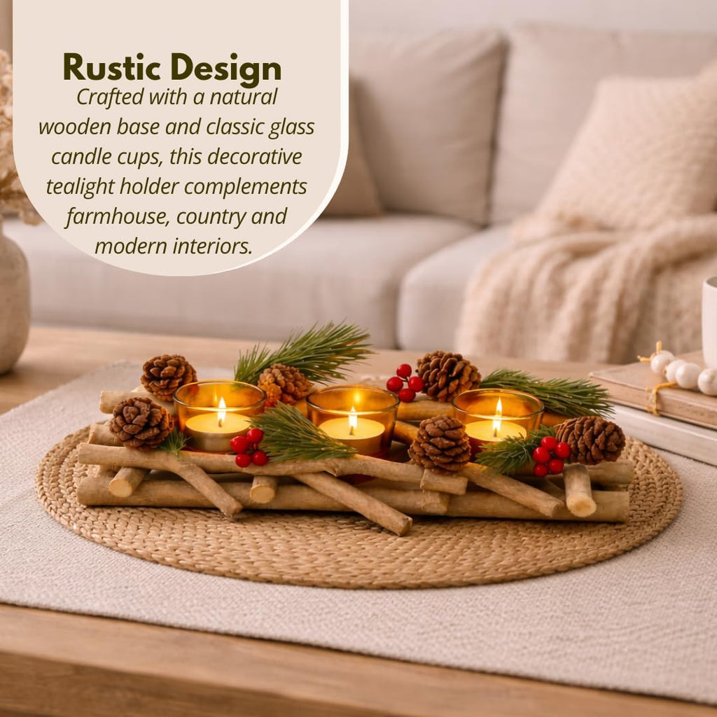 Marco Paul Christmas Decorations Room Decor, Candle Holder, Indoor Ornaments for Home, Christmas Table Centrepiece, Dinner Set, Kitchen Light, Table Decorations Centrepiece