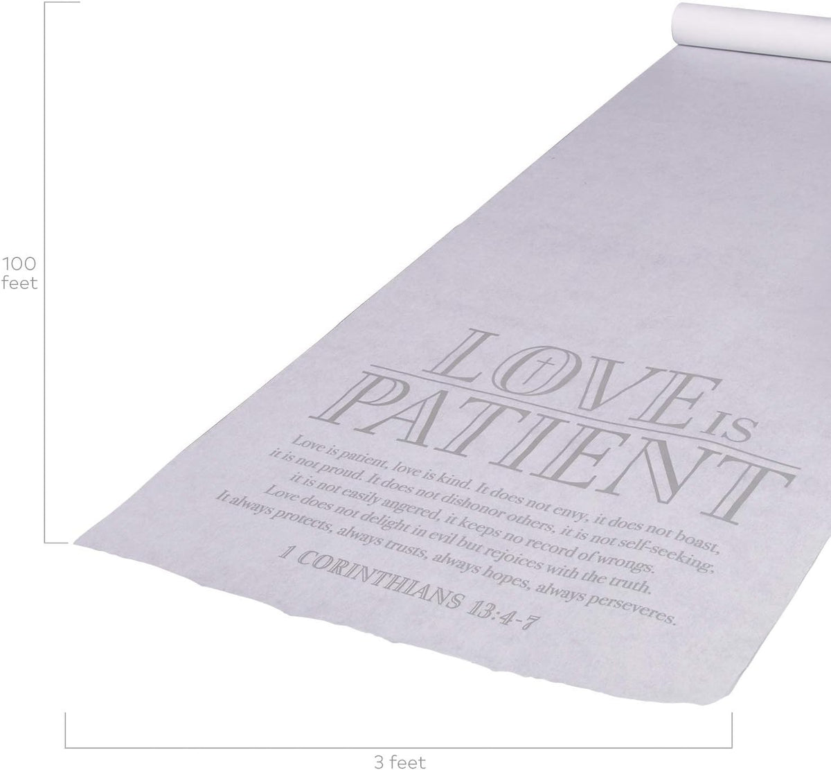 Fun Express Love is Patient Wedding Aisle Runner, White