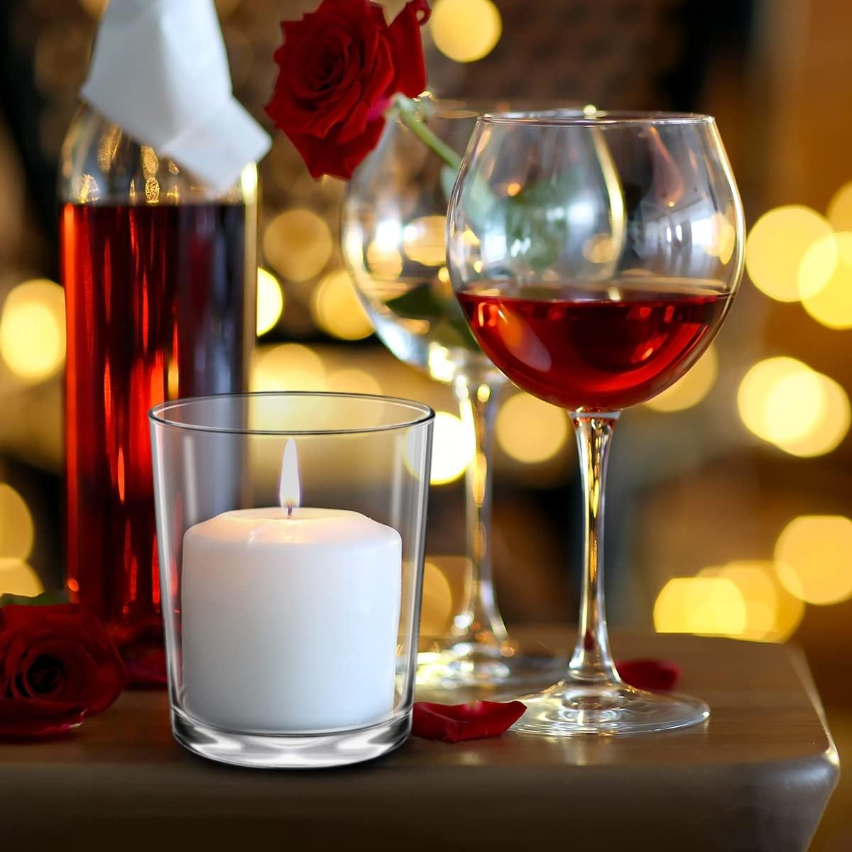 2.0 Inch White Votive Candles, Unscented Wax 12 Hour 1.5'' Diameter Candles for Wedding, Party & Home, 24 Packs
