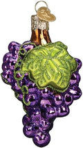 Old World Christmas Grapes Glass Blown Ornament for Christmas Tree, Handcrafted Holiday Decoration, Fruit Collection