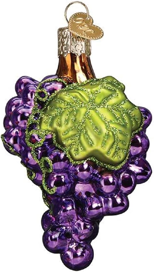 Old World Christmas Grapes Glass Blown Ornament for Christmas Tree, Handcrafted Holiday Decoration, Fruit Collection