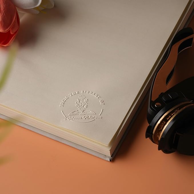 Personalized Book Embosser - Custom Library Stamp, Personal Gift for Book Lovers, Readers, Teachers (Cat 01)