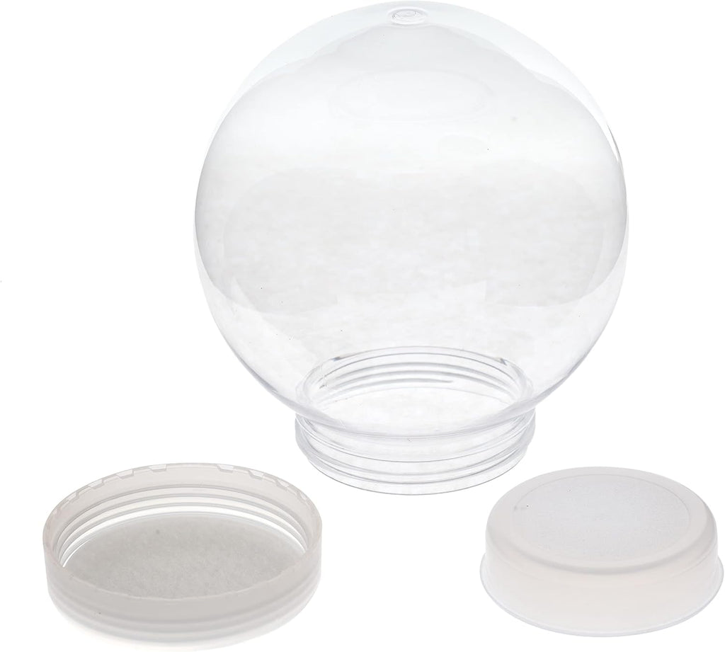 Creative Hobbies 5 Inch (130mm) DIY Snow Globe Water Globe - Clear Plastic with Screw Off Cap | Perfect for DIY Crafts and Customization