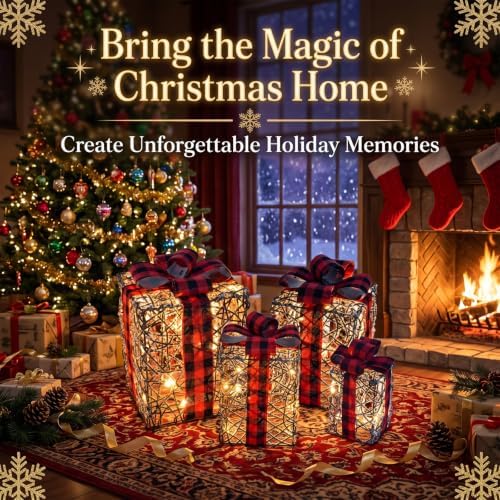 lighted box decorations outdoor – plug-in 40 led shown in use