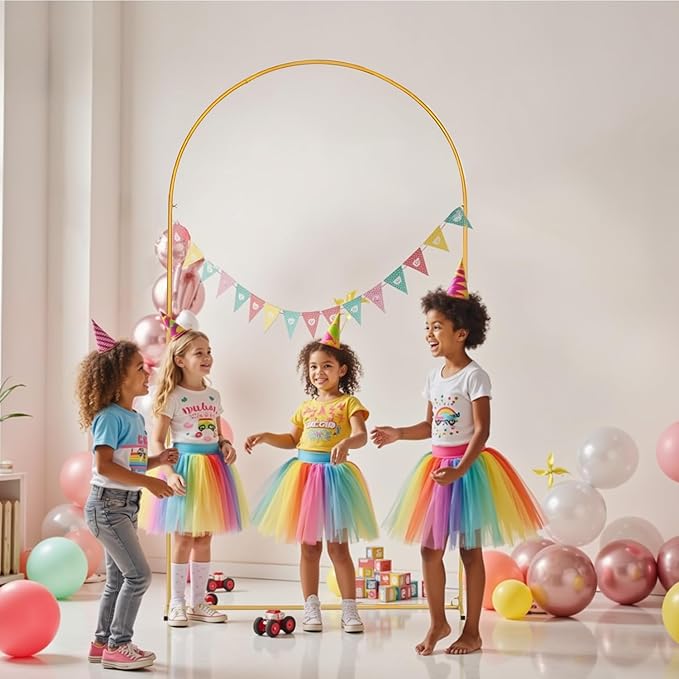 Vincidern 6.6 FT Wedding Arch Backdrop Stand for Parties, Balloon Arch Stand, Wedding Arches for Ceremony, Metal Arch Backdrop Stand for Bridal Baby Showers, Birthday Party Decoration Door Frame Gold