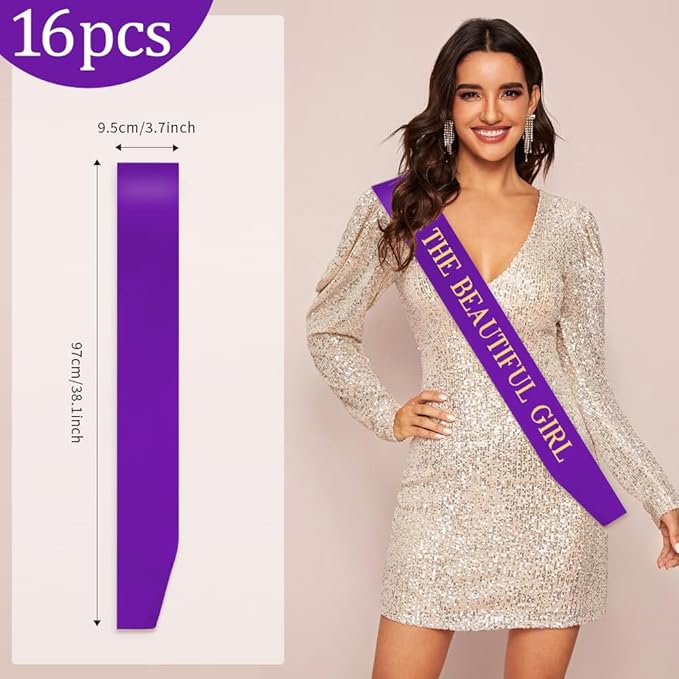 Blank Sash 16 PCS Sashes DIY Satin Sash Chair Sashes Scout Sash President Sash Senior Sash Scout Sash Wedding Party Sash
