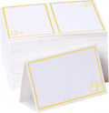 ARREBOL 100 Pcs Place Cards for Table Setting, 2" x 3.5" Elegant Name Placecards with Gold Foil Border for Wedding & Dinner Party, Printable Food Labels for Party Buffet