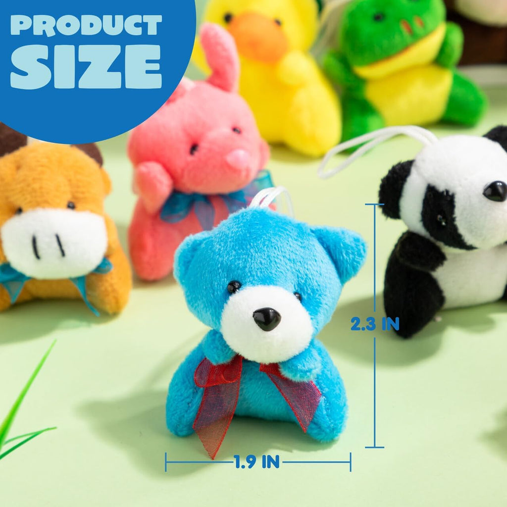 JOYIN 36 Pack Mini Animal Plush Toy Assortment (36 Units 3" Each),Bulk Stuffed Animals Party Favors for Kids, Small Animals Plush Keychain Decoration, Carnival Prizes, Birthday Treasure Box Toys