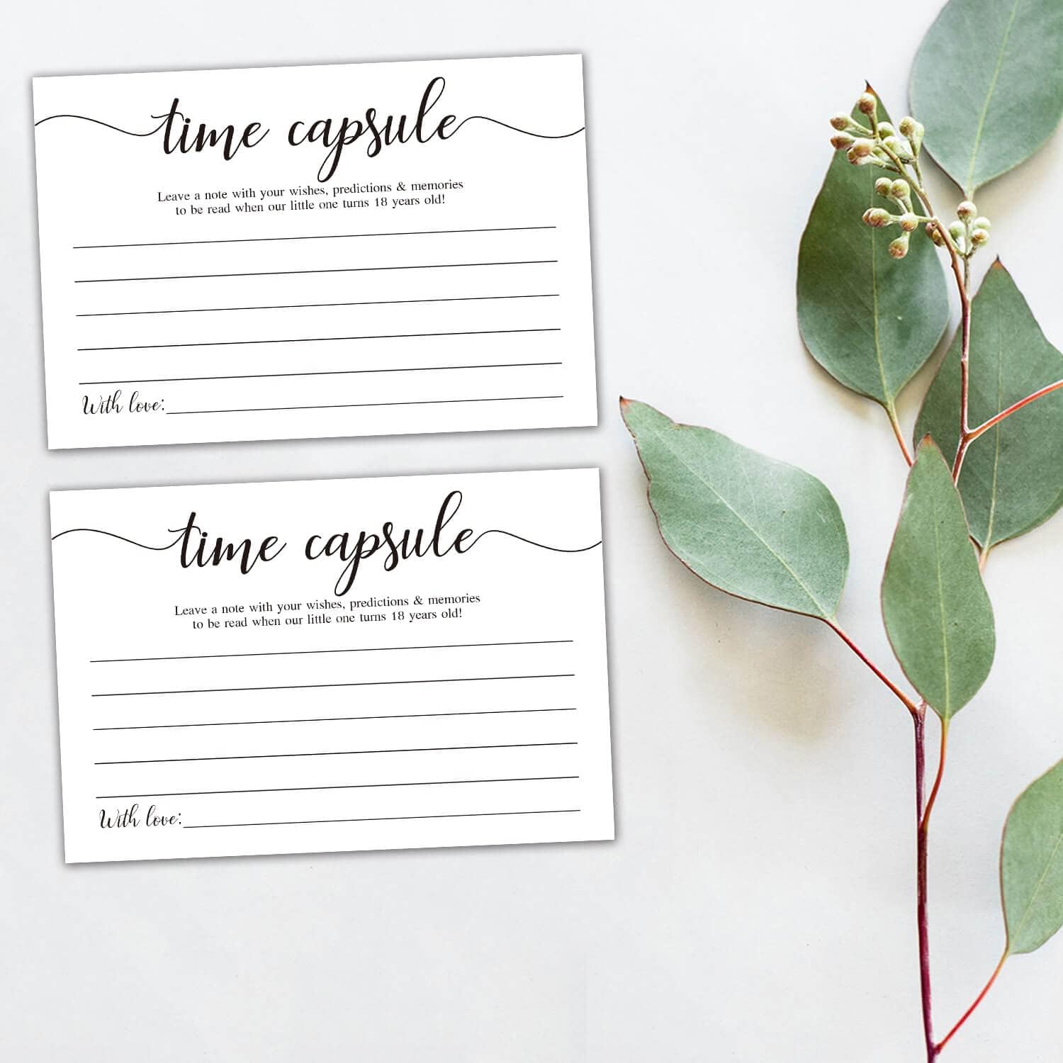 50 Time Capsule Cards for 1st Birthday or Baby Shower Game Activity,Advice and Wishes Cards,and Anniversary Card for Baby Shower Party Supplies.