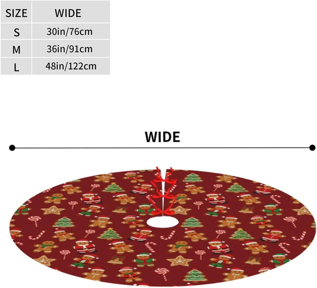 Gingerbread Man Candy Christmas Tree Skirt 48 Inches Holiday Home Party Supplies Xmas Trees Mat Decorations