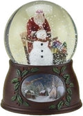 Roman Christmas Musical Revolving Santa Claus and Snowman Snow Globe Glitterdome Plays "Have Yourself A Merry Little Christmas",Multicolored,5 inch