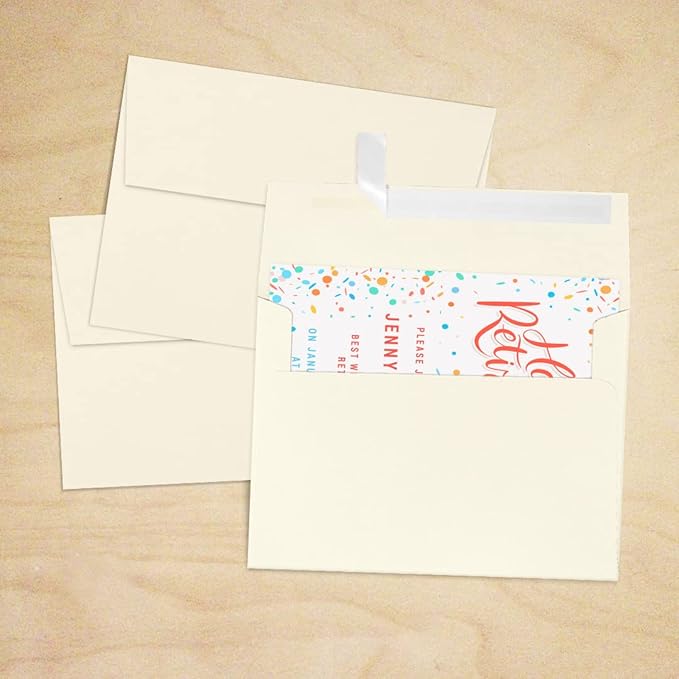 LUXPaper A7 Invitation Envelopes | Peel & Press | 5 1/4" x 7 1/4" | Natural | 80lb. Text | 30% Recycled | 500 Qty