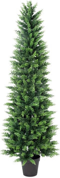 6.03ft uv resistant artificial cedar tree with full, main product view