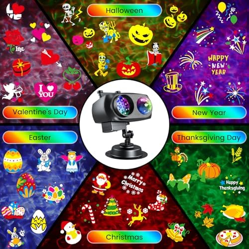 Halloween Christmas Projector Lights Outdoor，LED Projector Lights,2-in-1 Dual...