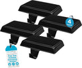 BIRDROCK HOME 4pk Flat Top Holiday Stocking Holder for Mantle | Black Finish with Non-Scratch Base | Fireplace Hook for Christmas Stockings Decor