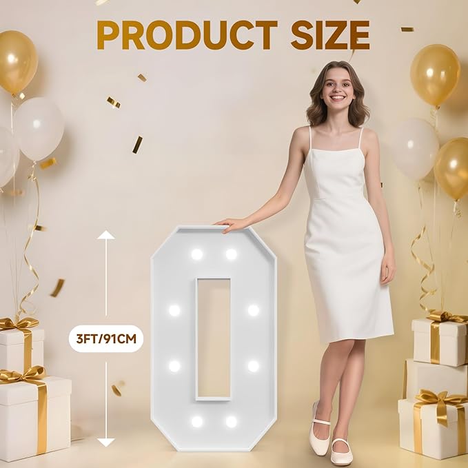 3FT Marquee Numbers 40, Happy 40th Birthday Decorations for Women Men, Large 40 Light up Numbers for Him Her 40 Years Old Birthday Party Supplies, 40th Anniversary Party Decor