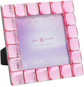 Isaac Jacobs Decorative Sparkling Light Pink Jewel Picture Frame, Photo Display & Home Décor (4x4, Light Pink)