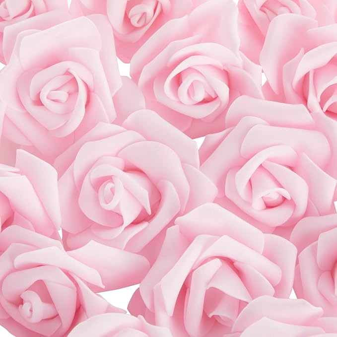 Juvale Wedding Decor Artificial Flowers Carnation Heads - Faux Flowers for Vase, Centerpiece Table Decorations, Wedding Centerpieces & Bridal Bouquet & - Bulk 100 Pack, 3-Inch Diameter, Light Pink