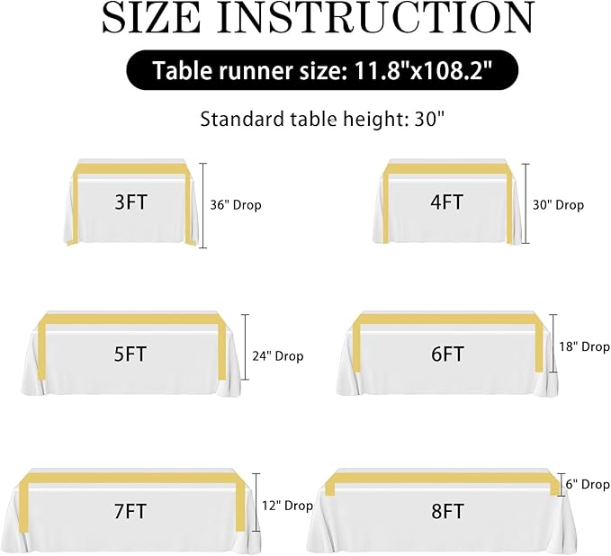 SHEJIZE 10 Pack Light Gold Satin Table Runner 12x108 Inches Long, Bright Silky Smooth Satin Table Runner Table Decor for Wedding Banquet Christmas Prom Event Birthday Party
