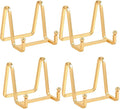 Plate Holder Easel Display Stand - 3 inch Metal Plate Stands for Display - Tabletop Picture Stand - Gold Iron Easels for Display Pictures | Photo Frames | Book | Decorative Plates | Plaque - 4 Pack