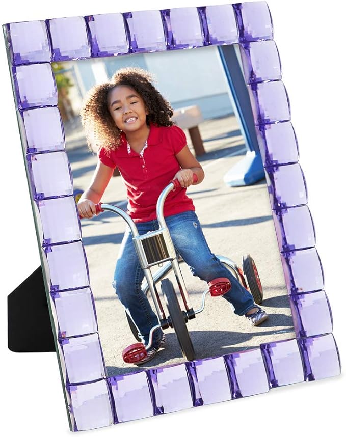 Isaac Jacobs Decorative Sparkling Light Purple Jewel Picture Frame, Photo Display & Home Décor (5x7, Light Purple)