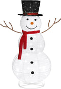 outvita outdoor christmas decorations 4ft lighted snowman, white, main product view