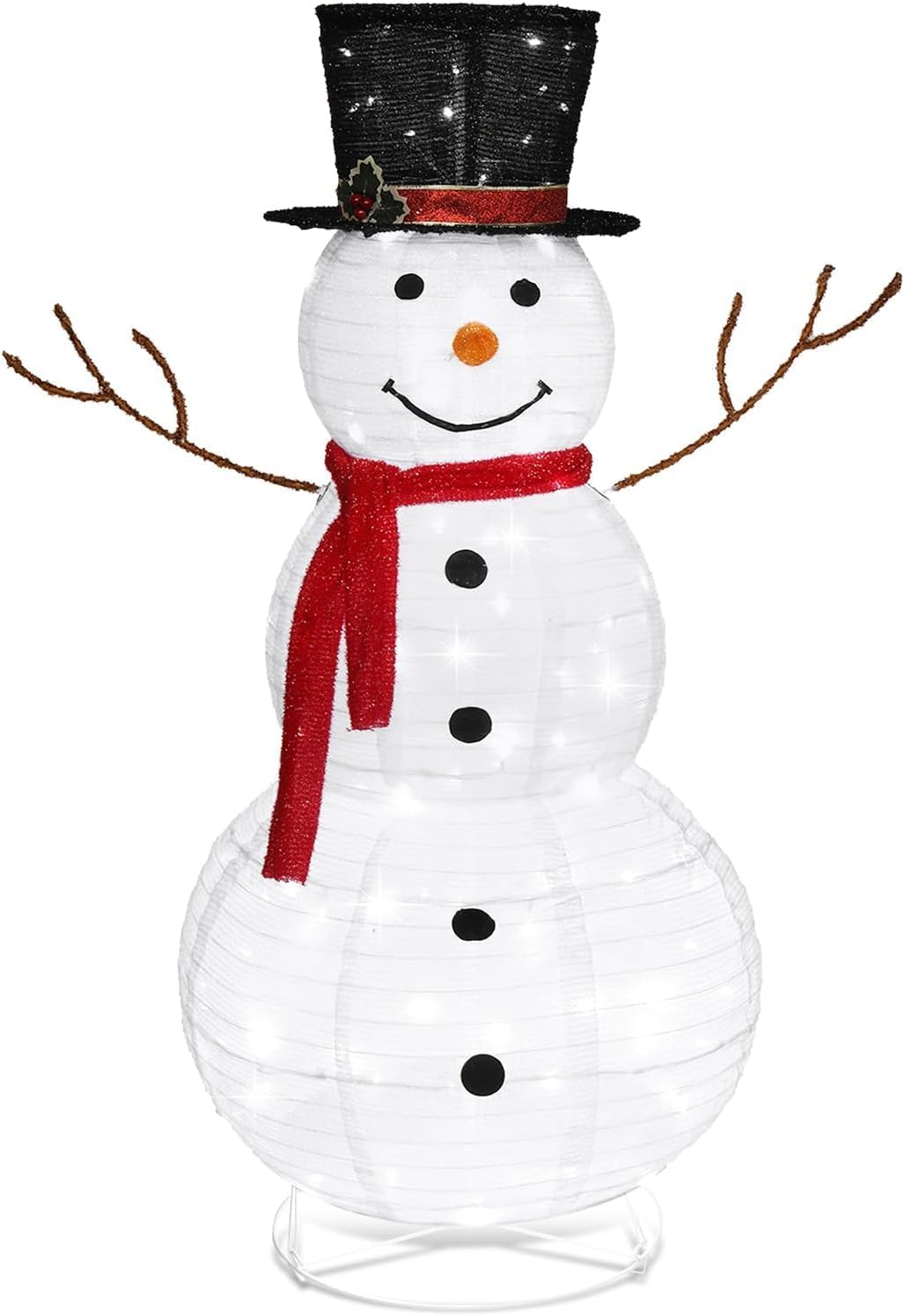 outvita outdoor christmas decorations 4ft lighted snowman, white, main product view