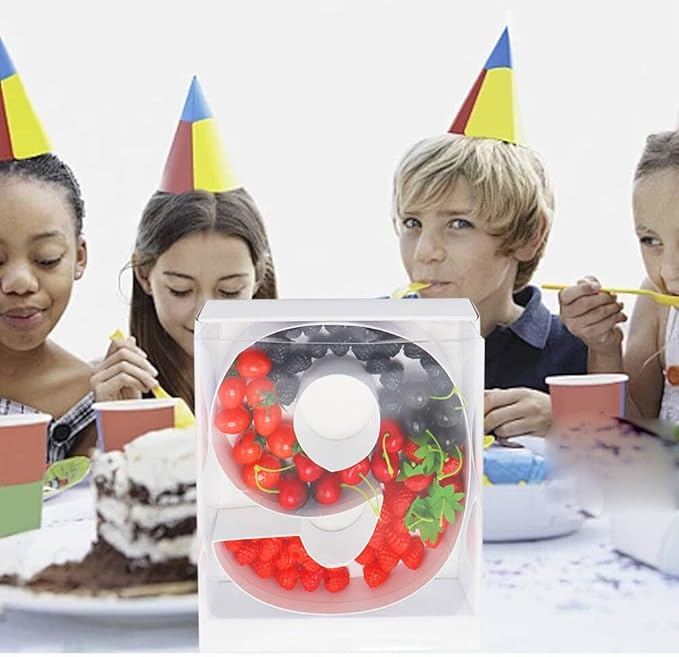 12" Fillable Cardboard Number Charcuterie Gift Cupcake Box With Cover Sweets Packaging (6 or 9)