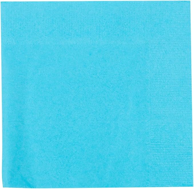 JAM PAPER Small Beverage Napkins - 5 x 5 - Sea Blue/Electric Blue - 50/Pack