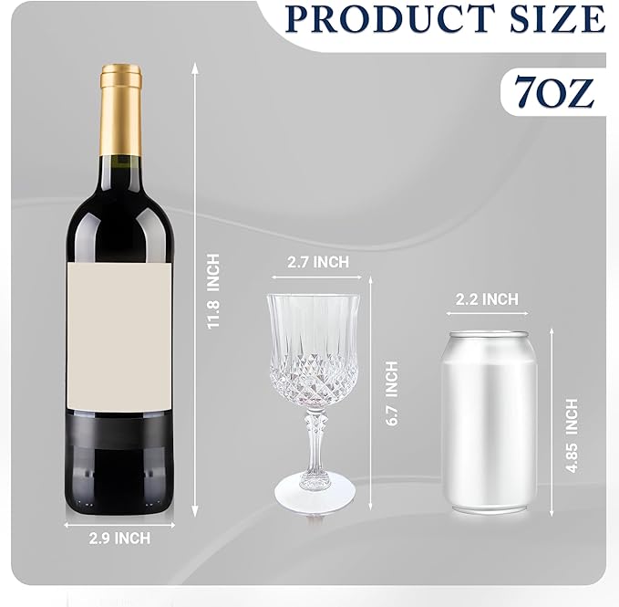 Plastic Wine Glasses，Plastic Goblets Vintage Style Cordial Drinking Glasses for Wedding Reception, Grand Event Party Supplies (100, transparent)