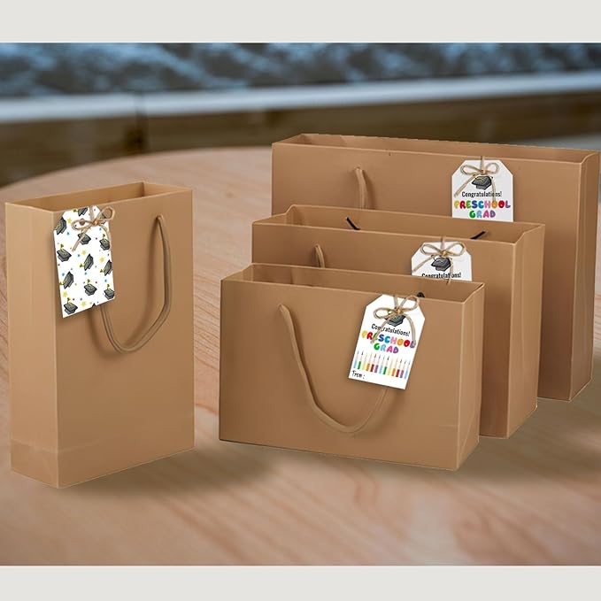 50 Pcs Pre School Graduation Gift Tags, Colorful Congratulations Gift Labels for Graduation Party Decoration Favors (pre School, 2.2 * 3.5)