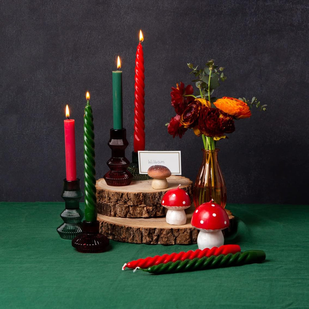 Talking Tables Large Mushroom Shaped Candle for Christmas Table - 9.5cm | Red Toadstool Forest Party Decorations, Autumn Home Décor, Alice in Wonderland Tea, Garden Fairy Theme, Forest-CNDL-MUSH-L