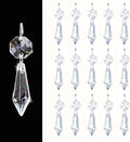 Premium Clear Crystal Glass Drops 2.4" - Multi-Purpose Hanging Prisms for Holiday Party/Home/Window Decoration/Chandelier Replacement Parts (16)