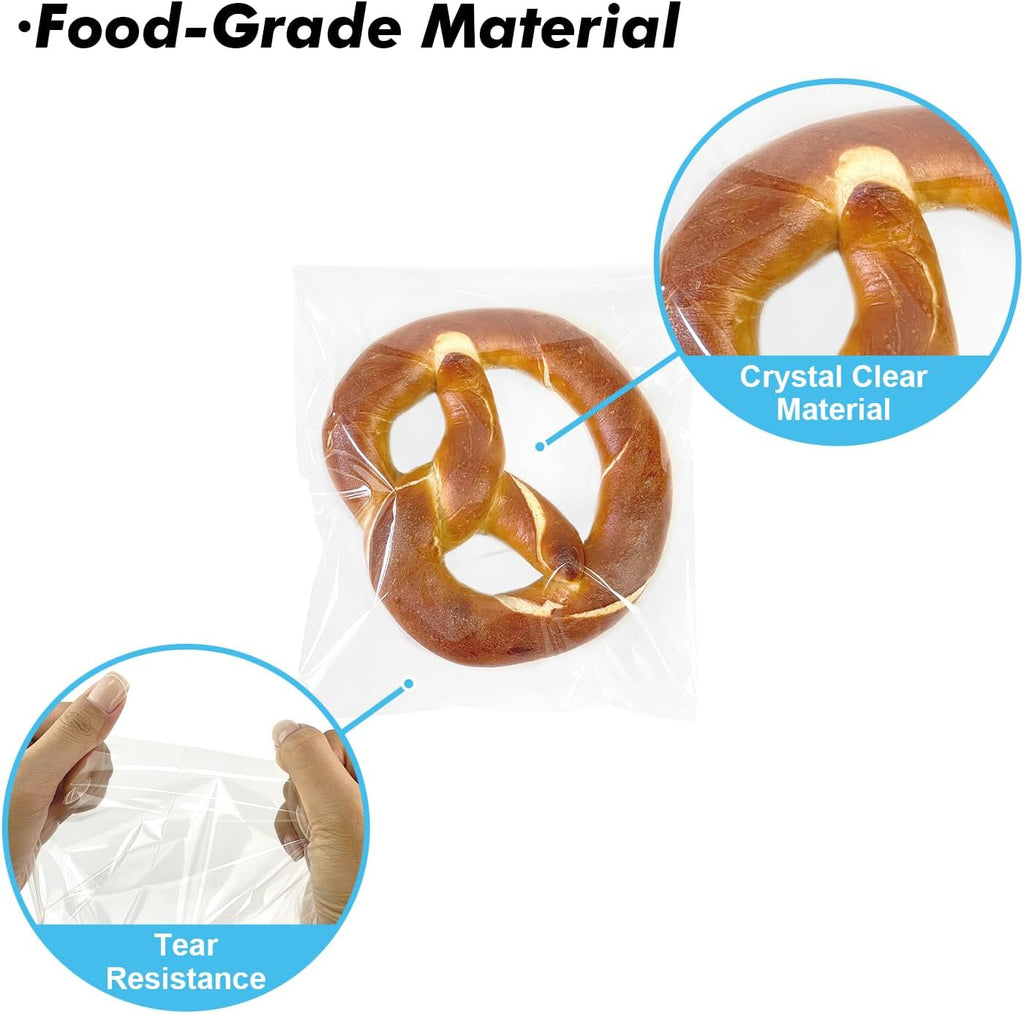 EKAPACKAGING 200Pcs 2x10 Inches Self Sealing Cellophane Bags Clear Pretzel Rod Bags for Treat, Candy Melts, Cookie, Popsicle, Ice Pop