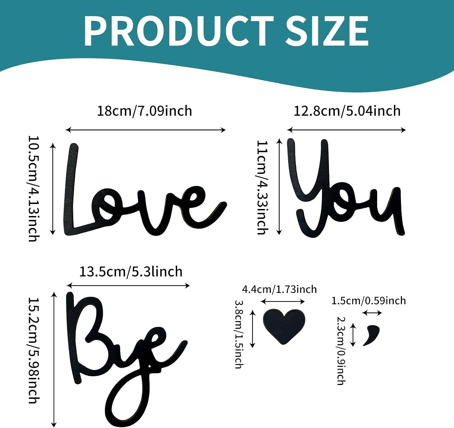 Wooden Love You Bye Sign, 3D Wall Decor Letters for Entryway Above Door, Farmhouse Boho Home Decor for Hallway Bedroom, Meaningful Gift