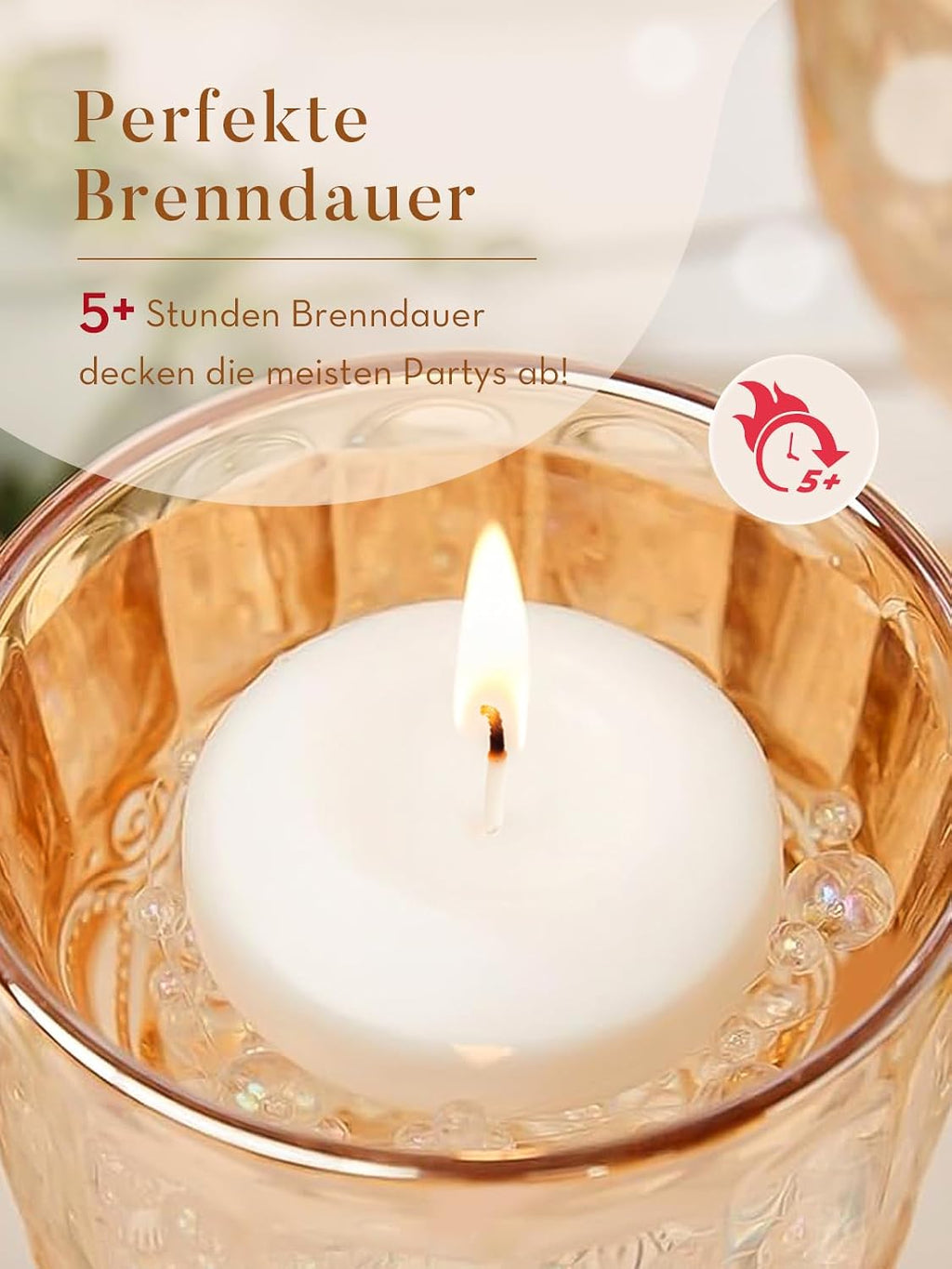 Ashlux White Floating Candles 2 inch, 24 Pack Floating Candles 5-6 Hours Long Burning, Unscented Floating Candle for Centerpieces, Wedding, Christmas Lights, Romantic Night for Her/Him Set