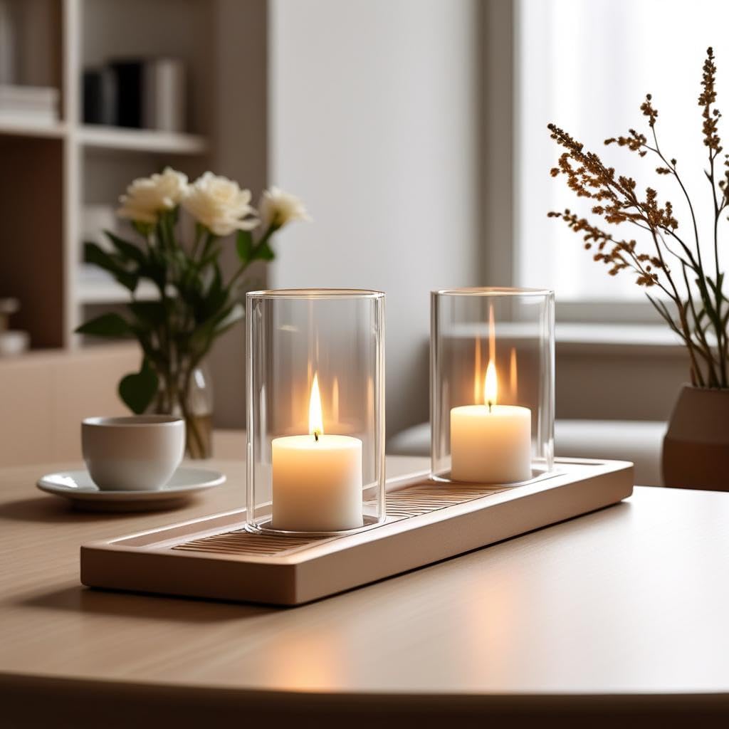 CYS EXCEL 2 PCS (H:6" D:4") Open Ended Clear Glass Hurricane Candleholder Tube Lamp Shade Open Flame Candlestick Holder Chimney Tube Cover Bottomless Cylinder