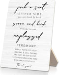 Unplugged Ceremony Sign for Wedding, Wooden Wedding Sign Stand 5x7inch, Wedding Signs for Ceremony and Reception, Wedding Table Decorations