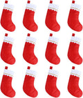 CCINEE 12pcs Red Felt Christmas Stockings 15" Party Favors Stockings for Xmas Decoration