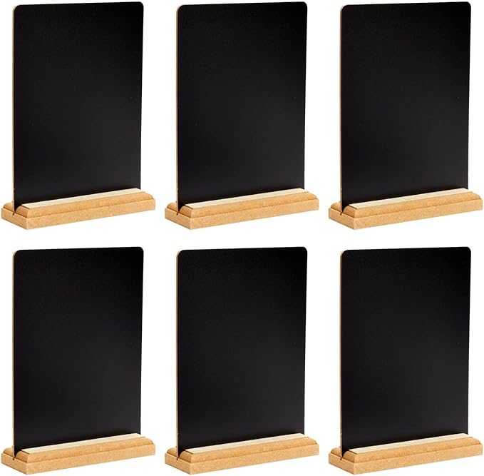 6 Pack Mini Chalkboard Signs with Stand for Table Decorations, Restaurant Food Display, Message Boards, Small Business, Wedding, Banquet, Coffee Shop (6 x 8 Inches)