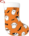 Halloween Ghost Christmas Stockings Hanging Decoration Stockings | 17.7 Inch Xmas Stockings for Fireplace Family Party Holiday Decor 1PCS