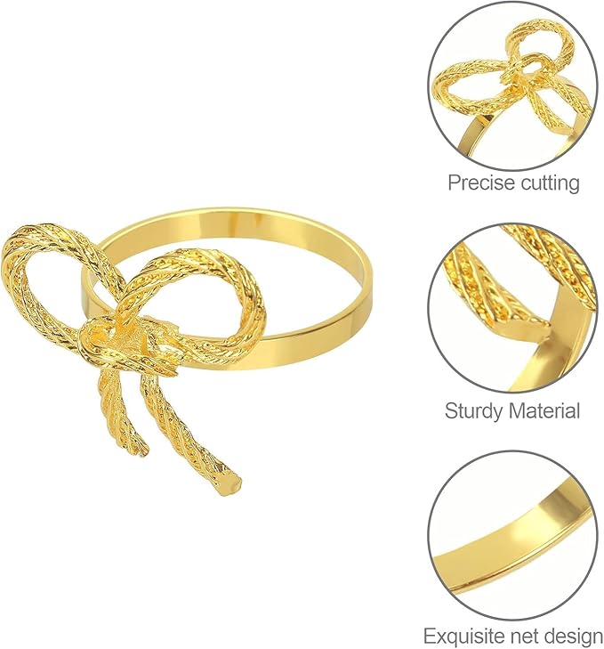 Pack of 50 Napkin Rings Alloy Hollow Out Flower Napkin Holder Dinning Table Napkin Ring for Dinner Parties Wedding Banquet Table Setting Family Gatherings Table Decor（Gold，50）