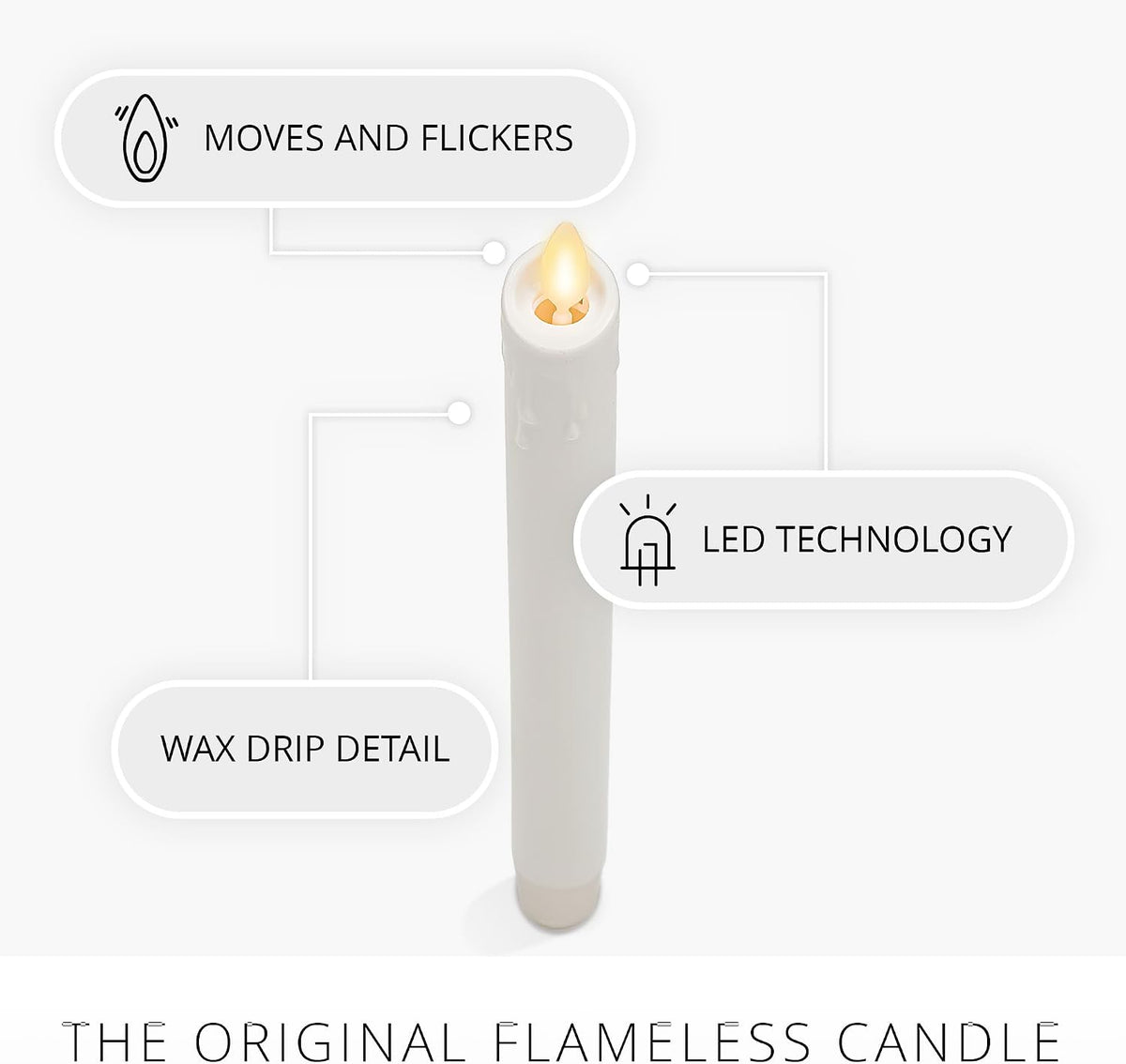 Luminara - Flameless Flickering Moving Flame Battery Operated Unscented Candl...