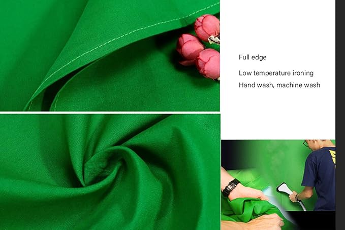 Green Screen Backdrop 6x9ft Photo Backdrop Chromakey Muslin Portrait Green Backdrop for PS Keying/Video Creation/Studio Portrait Shoots