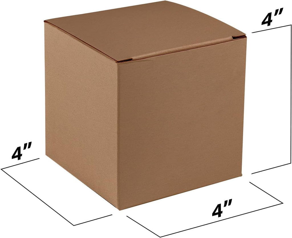 MT Products Tuck Top Kraft Paper Board 4" x 4" x 4" - Gift Boxes Packaging - Pack of 250
