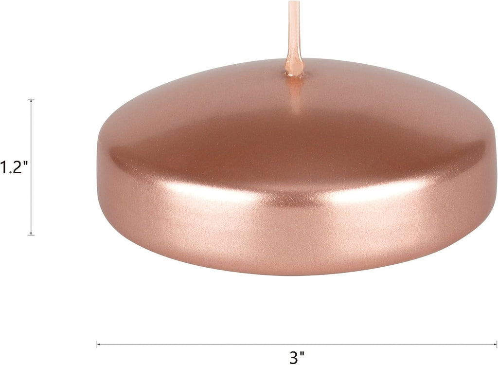 Mega Candles 12 pcs Unscented Rose Gold Floating Candles, Hand Poured Wax Candle 3 Inch Diameter, Home Décor, Wedding Receptions, Centerpieces, Occasions, Events, Festivities, Meditations, Spas