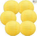 BEISHIDA 8-Inch Yellow Round Paper Lanterns Decorative Hanging Asia Chinese Japanese Paper Lanterns Lamp for Birthday Halloween Wedding Baby Bridal Shower Fall Home Decor Party Decoration（6 Packs）