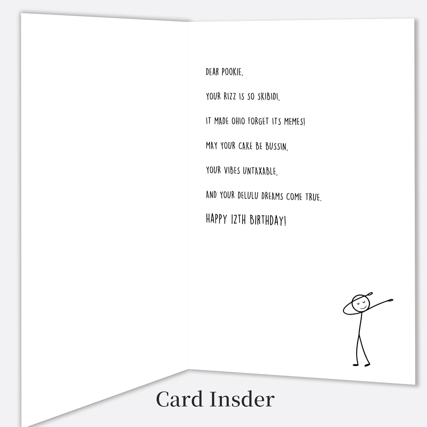 12th Birthday Card,12 Year Old Birthday Gifts & Decorations for Boys Girls Son Daughter Nephew Niece,Funny 12th Birthday Card for Him Her with Gen Z Teenagers Slang Meme-Inspired Design