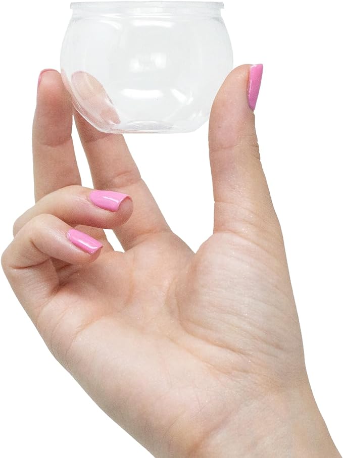 48 Pack 3 oz. Sphere Mini Dessert Cups Parfait Professional-Grade Recyclable Clear Disposable Plastic Fishbowl for Parfait Desserts, Appetizers, Events, and Parties CMJJ